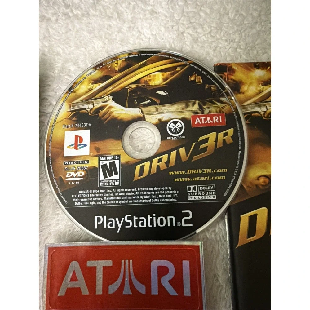Driver 3 Playstation 2 Black Label PS2 Unused Atari Decal Stickers Complete CIB